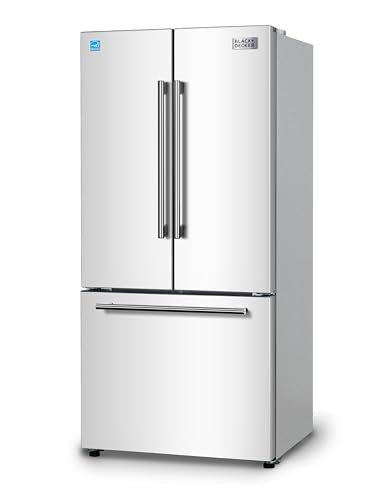 BLACK+DECKER 18 Cu. Ft. French Door Refrigerator with Built-in Ice Maker, Full Size Refrigerator with Bottom Mount Freezer Drawer, Frost Free, ENERGY STAR certified, BRF1800GIMW, White