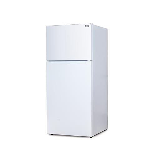 BLACK+DECKER 18.1 Cu. Ft. Top Mount Refrigerator with Ice Maker, 2-Door Refrigerator with Top Freezer, Freezer with Icemaker and Adjustable Temperature Control, ENERGY STAR, BR1810HIMW, White