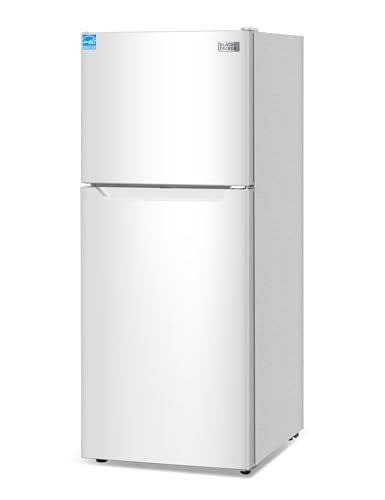 BLACK+DECKER 12.1 Cu. Ft. Top Mount Refrigerator with Freezer, 2 Door Refrigerator with Top Freezer and Adjustable Temperature Control, For Homes and Apartments, ENERGY STAR, BR1210HW, White