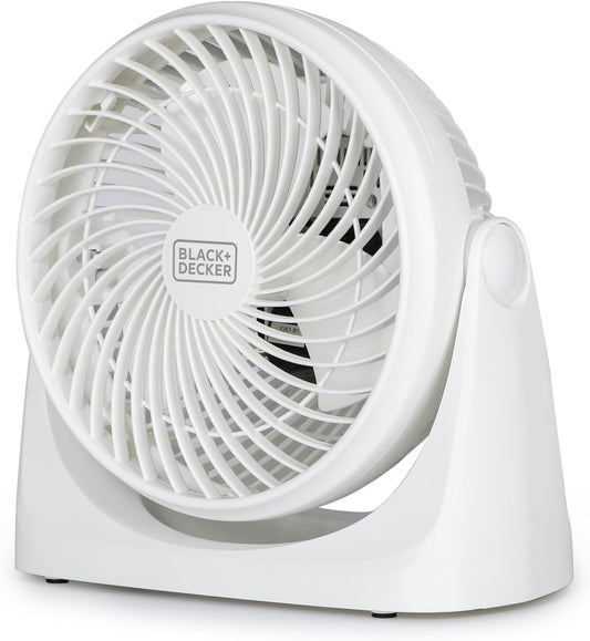 BLACK+DECKER Turbo Desk Fan – Electric Portable 7 Inch Table Fan with Adjustable Tilt for Quiet Cooling, White