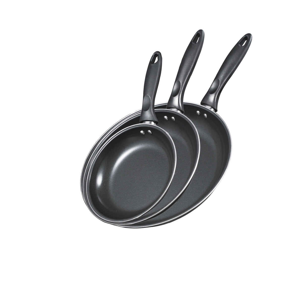 BLACK+DECKER 3-Piece Aluminized Steel Fry Pan Set, Non-Stick, BDFP300