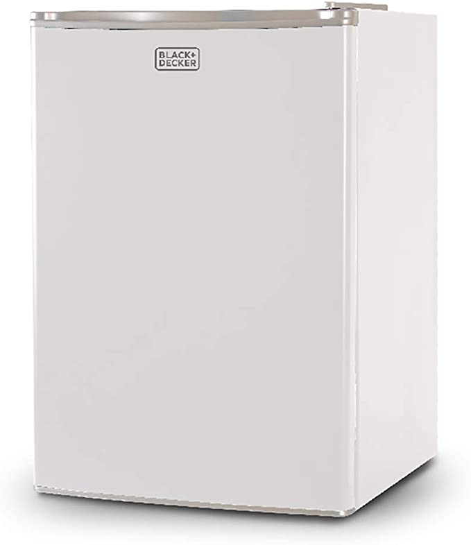 BLACK+DECKER Compact Refrigerator Energy Star Single Door Mini Fridge with Freezer, 2.5 Cubic Feet, White