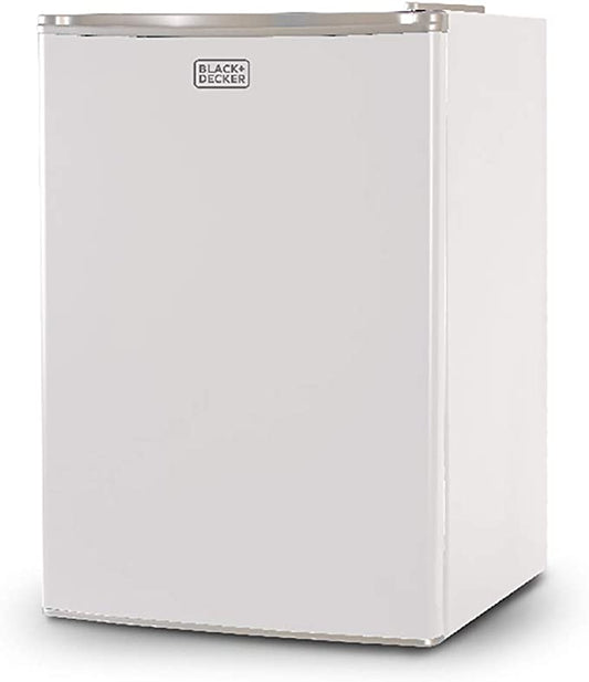 BLACK+DECKER Compact Refrigerator Energy Star Single Door Mini Fridge with Freezer, 2.5 Cubic Feet, White