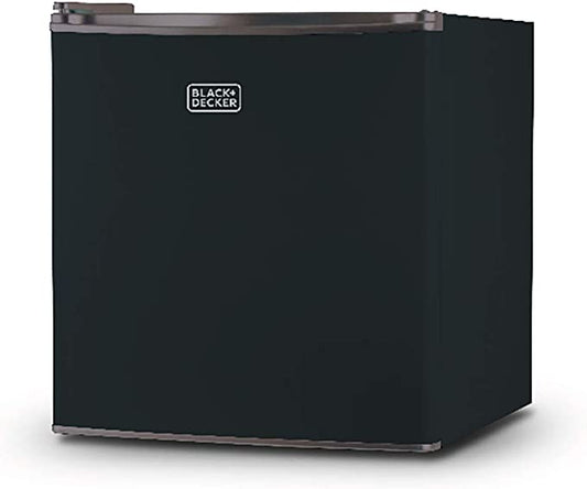 BLACK+DECKER Compact Refrigerator Energy Star Single Door Mini Fridge with Freezer, 1.7 Cubic Feet, Black