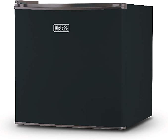 BLACK+DECKER Compact Refrigerator Energy Star Single Door Mini Fridge with Freezer, 1.7 Cubic Feet, Black