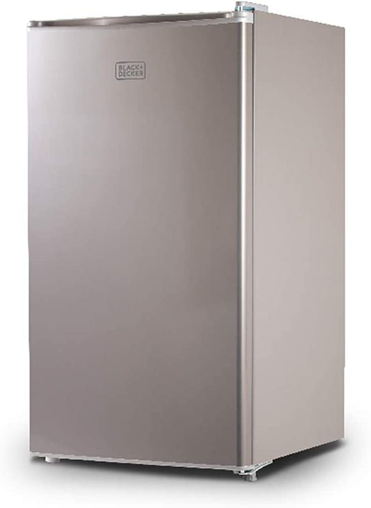 BLACK+DECKER Compact Refrigerator Energy Star Single Door Mini Fridge with Freezer, 3.2 Cubic Feet, VCM