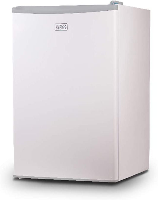 BLACK+DECKER Compact Refrigerator Energy Star Single Door Mini Fridge with Freezer, 4.3 Cubic Feet, White