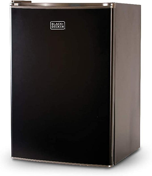 BLACK+DECKER Compact Refrigerator Energy Star Single Door Mini Fridge with Freezer, 2.5 Cubic Feet, Black