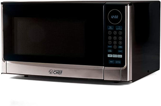 COMMERCIAL CHEF Countertop Microwave Oven 1.4 Cu Ft With Removable Turntable, Stainless