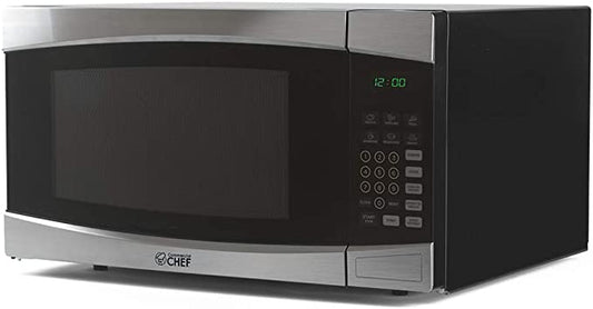 COMMERCIAL CHEF Countertop Microwave Oven 1.6 Cu Ft With Removable Turntable, Stainless