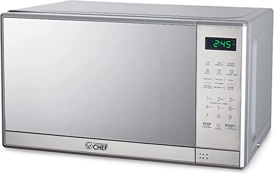 COMMERCIAL CHEF Countertop Microwave Oven 0.7 Cu Ft With Digital Display, Stainless