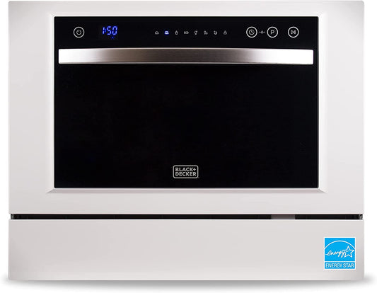 BLACK+DECKER Compact Countertop Dishwasher with 6 Place Settings