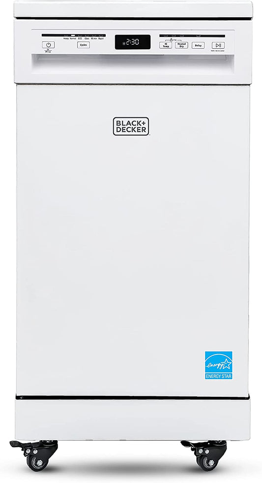 BLACK+DECKER Portable Dishwasher with 8 Place Setting White