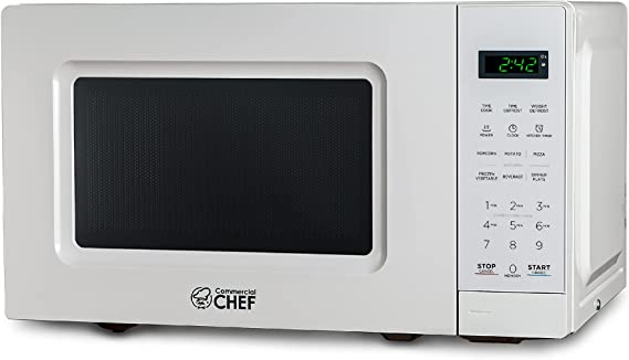 COMMERCIAL CHEF Countertop Microwave Oven 0.7 Cu Ft With Digital Display, White