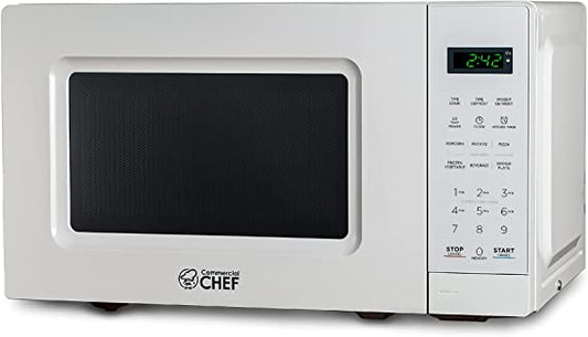 COMMERCIAL CHEF Countertop Microwave Oven 0.7 Cu Ft With Digital Display, White
