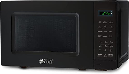 COMMERCIAL CHEF Countertop Microwave Oven 0.7 Cu Ft With Digital Display, Black