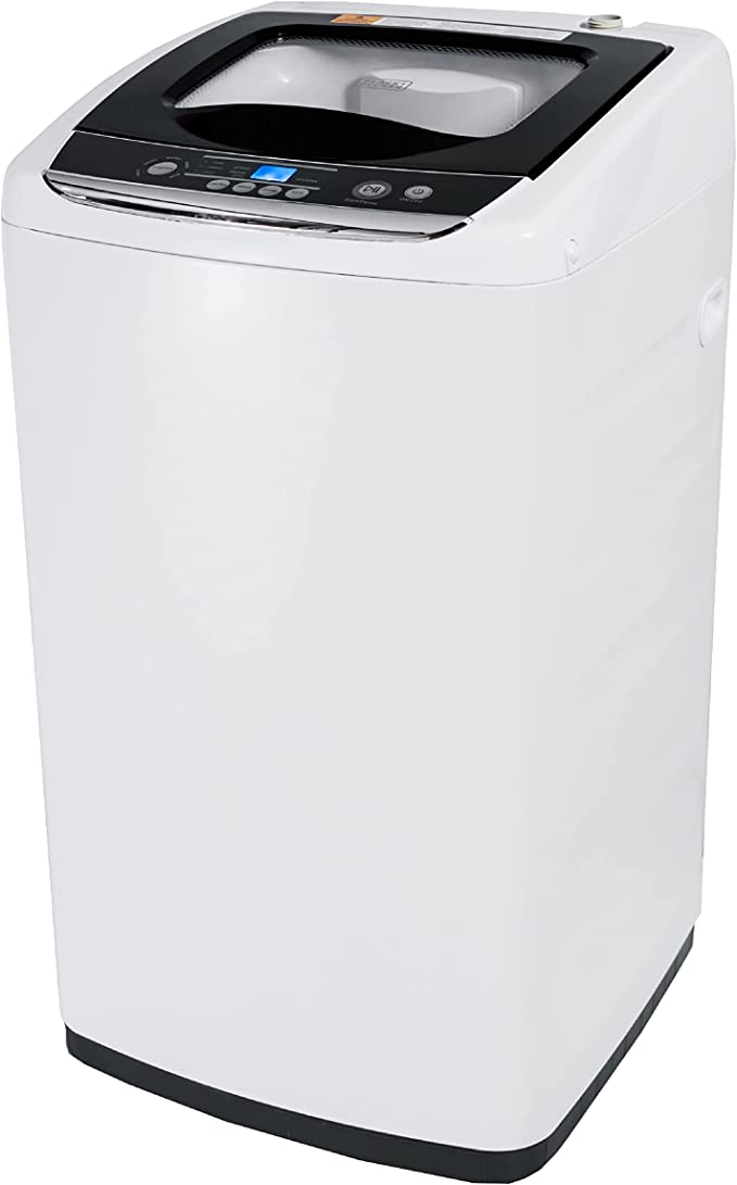BLACK+DECKER 0.9 Cu Ft Portable Washing Machine for Household Use with 5 Cycles, Transparent Lid, and LED Display