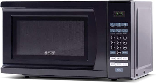 COMMERCIAL CHEF Countertop Microwave Oven 0.7 Cu Ft With Removable Turntable, Black