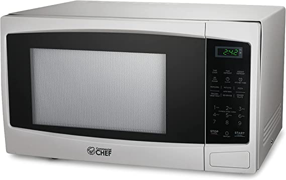 COMMERCIAL CHEF Countertop Microwave Oven 1.1 Cu Ft With Digital Display, White