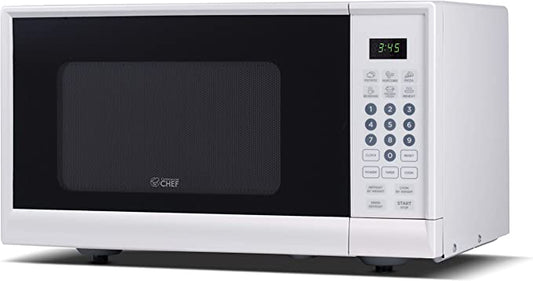 COMMERCIAL CHEF Countertop Microwave Oven 0.9 Cu Ft With Removable Turntable, White