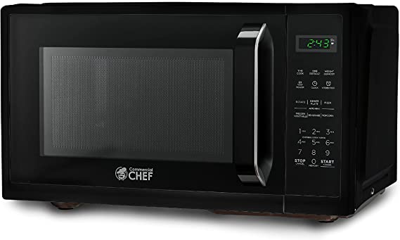 COMMERCIAL CHEF Countertop Microwave Oven 0.9 Cu Ft With Digital Display, Black