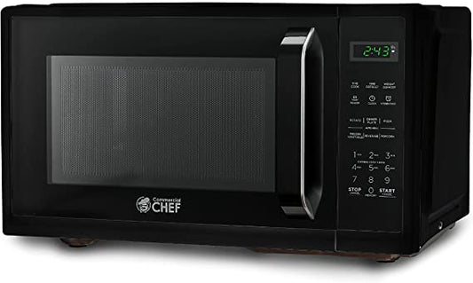 COMMERCIAL CHEF Countertop Microwave Oven 0.9 Cu Ft With Digital Display, Black