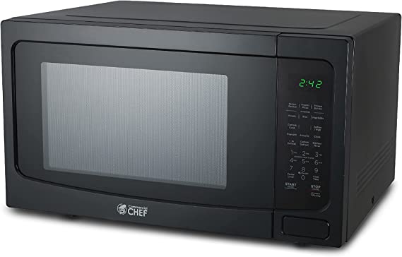 COMMERCIAL CHEF Countertop Microwave Oven 1.6 Cu Ft With Digital Display, Black