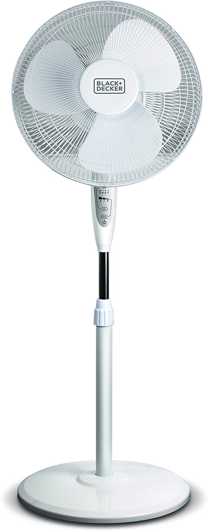BLACK+DECKER 16" Stand Fan with Remote, White