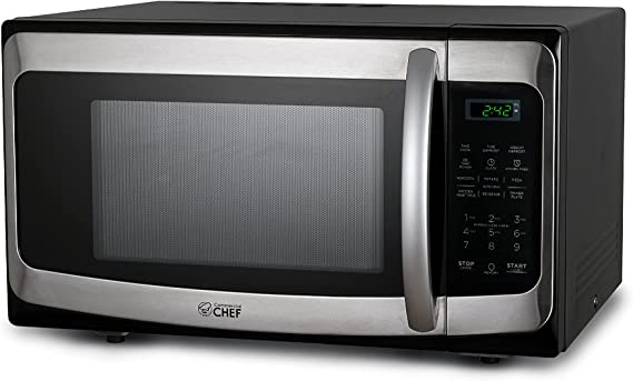 COMMERCIAL CHEF Countertop Microwave Oven 1.1 Cu Ft With Digital Display, Stainless
