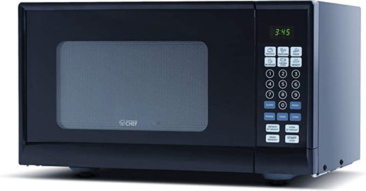 COMMERCIAL CHEF Countertop Microwave Oven 0.9 Cu Ft With Removable Turntable, Black