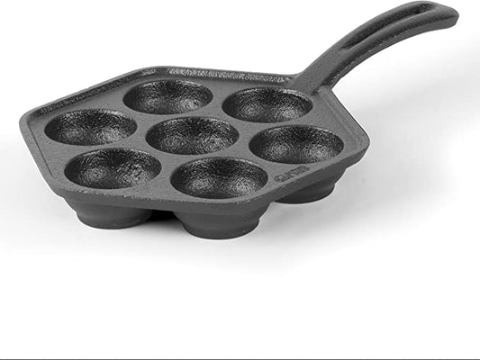 COMMERCIAL CHEF Cast Iron Danish Aebleskiver Pan
