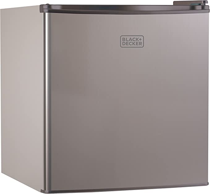 BLACK+DECKER Compact Refrigerator Energy Star Single Door Mini Fridge with Freezer, 1.7 Cubic Feet, VCM