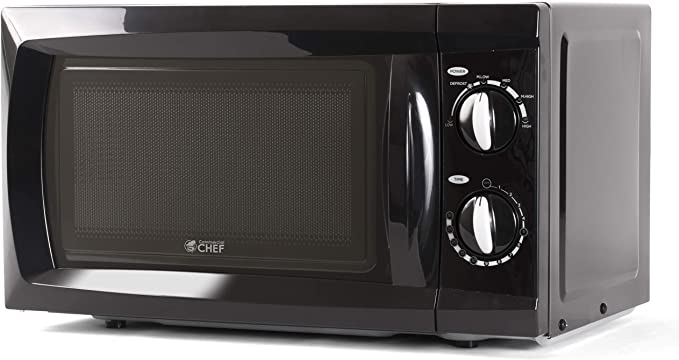 COMMERCIAL CHEF Countertop Microwave Oven 0.6 Cu Ft With Removable Turntable, Black