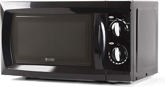 COMMERCIAL CHEF Countertop Microwave Oven 0.6 Cu Ft With Removable Turntable, Black