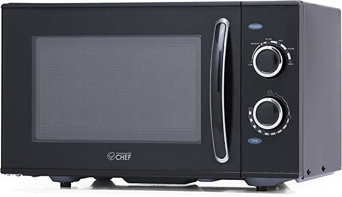 COMMERCIAL CHEF Countertop Microwave Oven 0.9 Cu Ft With Rotary Control, Black