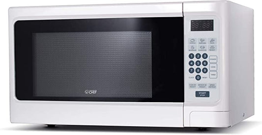 COMMERCIAL CHEF Countertop Microwave Oven 1.1 Cu Ft With Removable Turntable, White