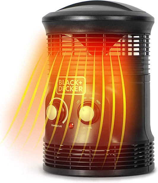BLACK+DECKER Electric Heater with Fan & Adjustable Thermostat