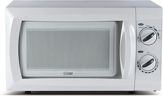 COMMERCIAL CHEF Countertop Microwave Oven 0.6 Cu Ft With Removable Turntable, White