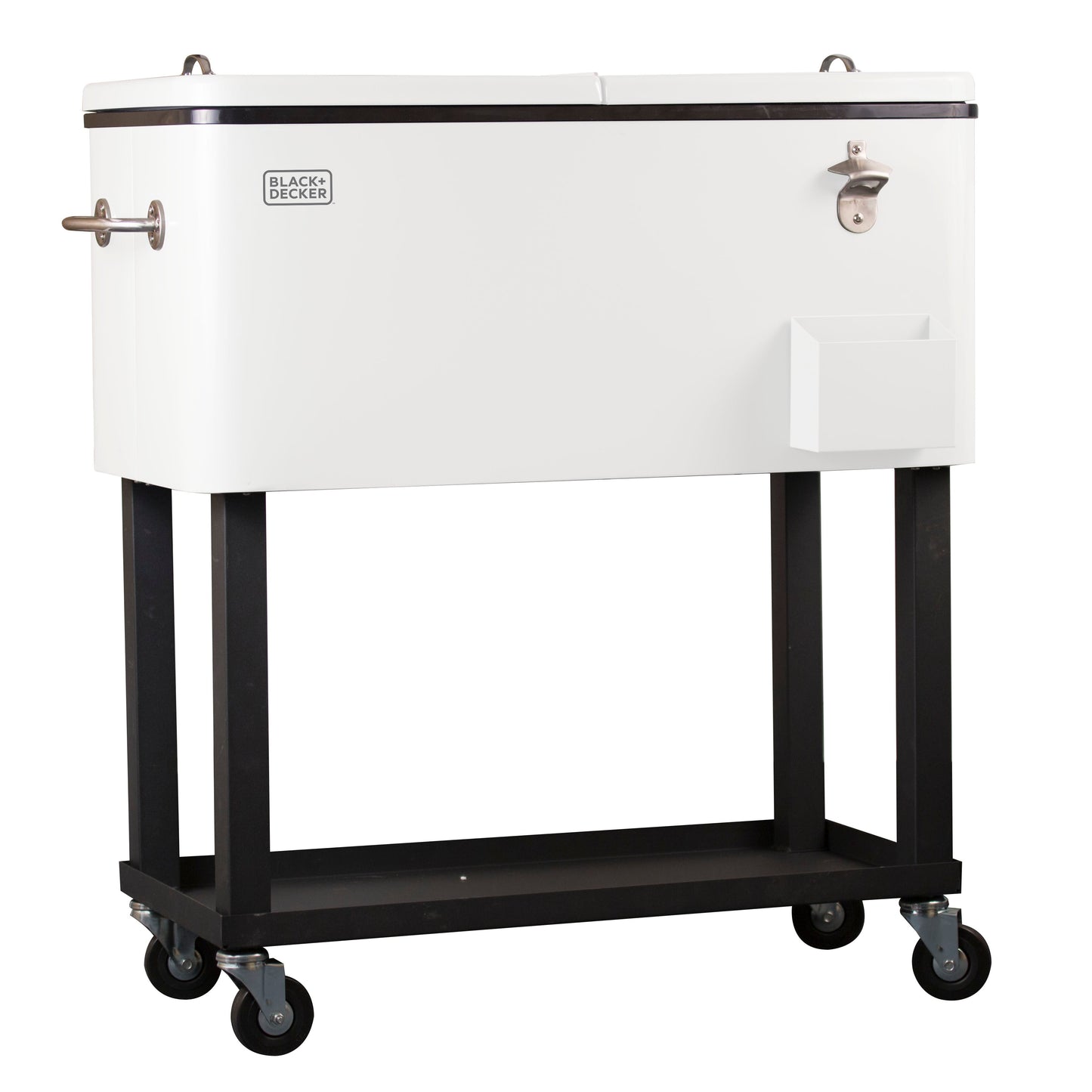 BLACK+DECKER Mobile Cooler Cart, 20-Gallon Capacity, White
