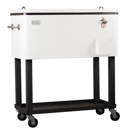 BLACK+DECKER Mobile Cooler Cart, 20-Gallon Capacity, White