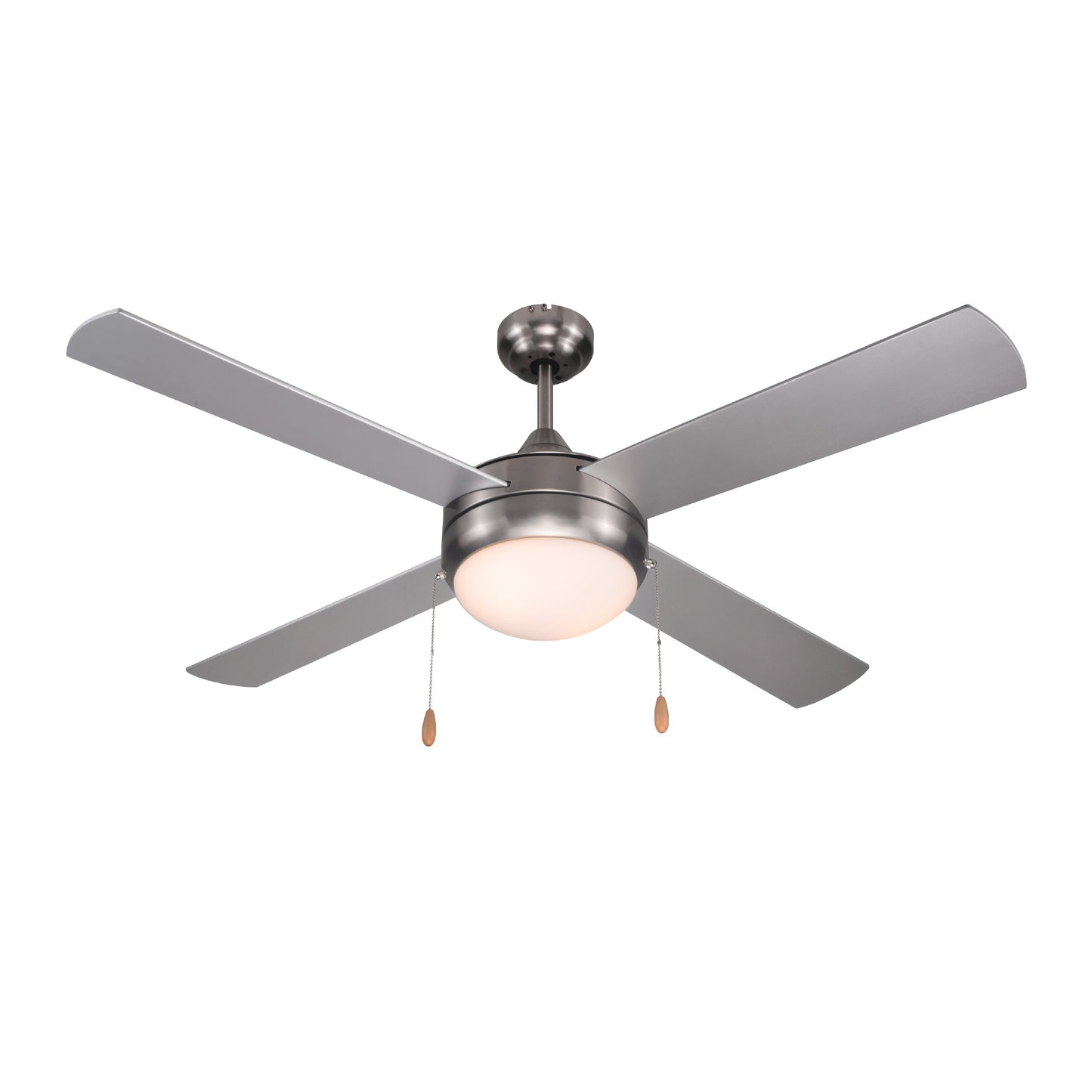 COMMERCIAL COOL Ceiling Fan 52" with 4 Plywood Blades for 350 Sq. Ft., Silver