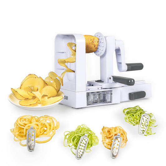 COMMERCIAL CHEF Vegetable Spiralizer Zucchini Zoodle Noodles Maker Set with Four Blades