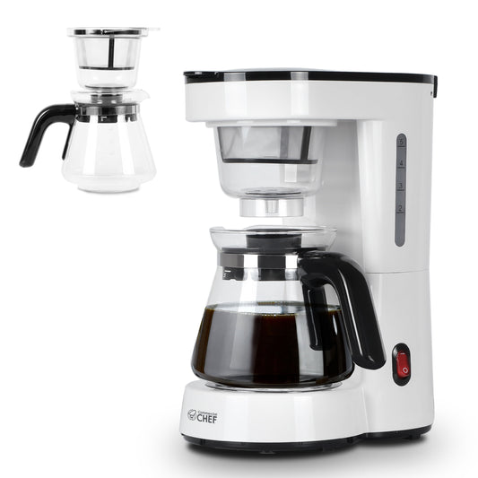 COMMERCIAL CHEF 5-Cup Small Drip Coffeemaker with Pour Over Option, White