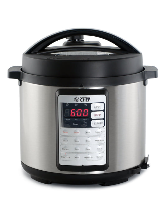 COMMERCIAL CHEF Electric Pressure Cooker with 13 Presets 1000W, Stainless Steel
