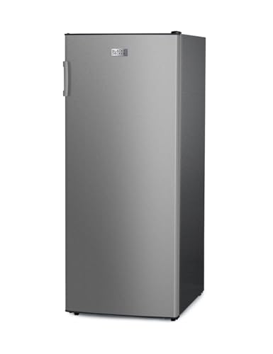 BLACK+DECKER 10 Cu. Ft. Upright Freezer, Stand Up Freezer with Mechanical Temperature Control, Freezer with 3 Shelves and 4 Door Bins, Manual Defrost, R600a Refrigerant, BUF1000LS,Stainless Steel Look