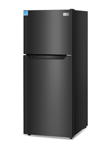 BLACK+DECKER 12.1 Cu. Ft. Top Mount Refrigerator with Freezer, 2 Door Refrigerator with Top Freezer and Adjustable Temperature Control, For Homes and Apartments, ENERGY STAR, BR1210HB, Black
