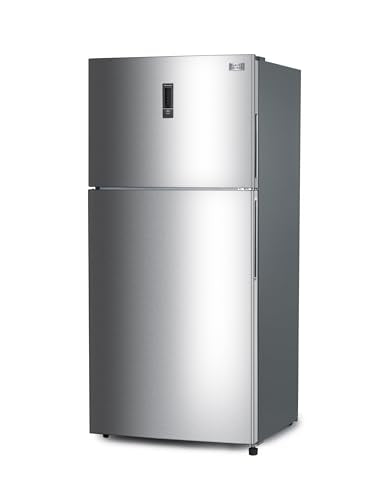BLACK+DECKER 16.4 Cu. Ft. Top Mount Refrigerator with Freezer, 2 Door Refrigerator with Top Freezer and Separate Temperature Controls, Auto Defrost, Full Size, BR1640KS, Stainless Steel Look
