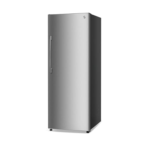 Commercial Cool 11.1 Cu. Ft. Convertible Freezer Refrigerator, Upright Fridge with Glass Shelves, Reversible Door, Energy Star Rated, Auto Defrost, CCUC1110GS, Stainless Look, Strainless Steel
