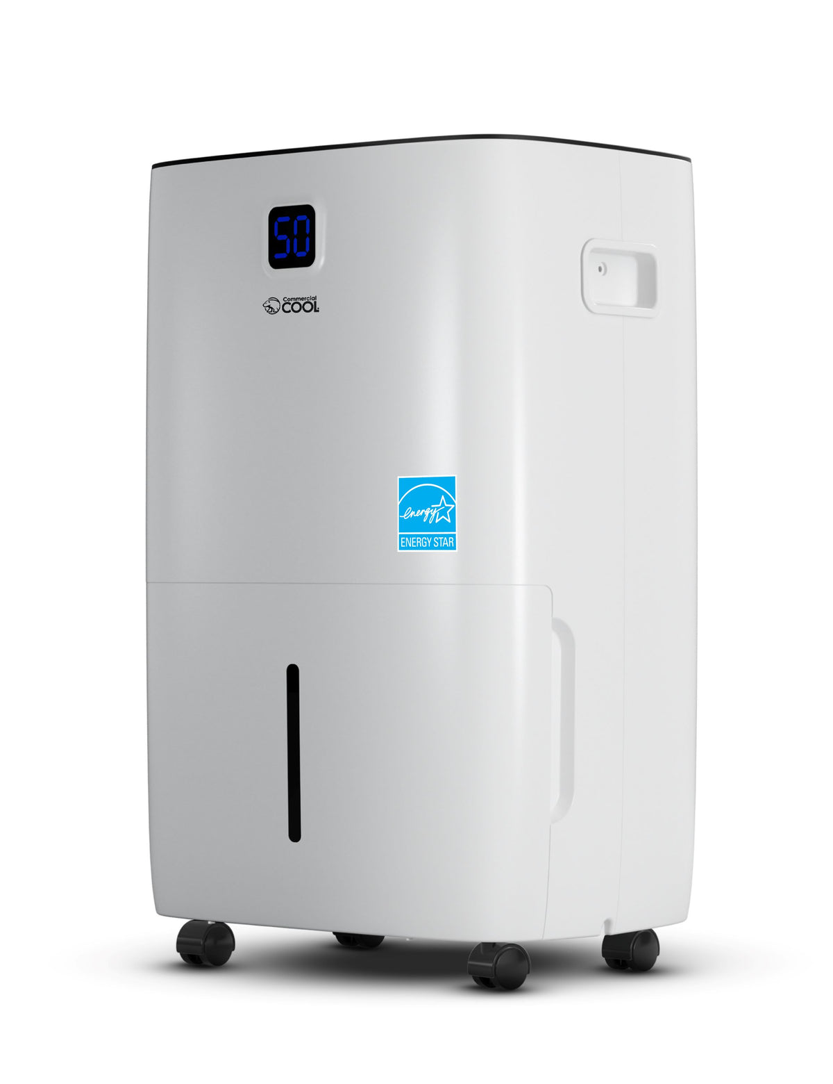 COMMERCIAL COOL Dehumidifier, 50 Pint Dehumidifier with Adjustable Humidistat, Home and Kitchen, Dehumidifier for Basement, Portable Dehumidifier with Continuous Drainage 4500 Sq. Ft.