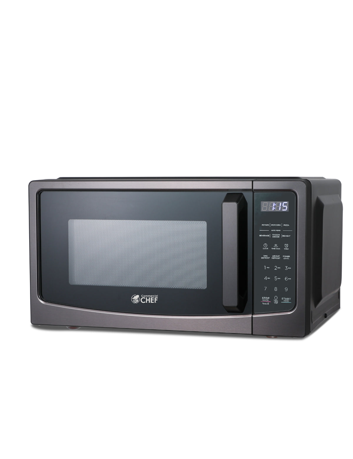 Commercial CHEF 1.1 Cu. Ft. Countertop Microwave Oven – Black SS